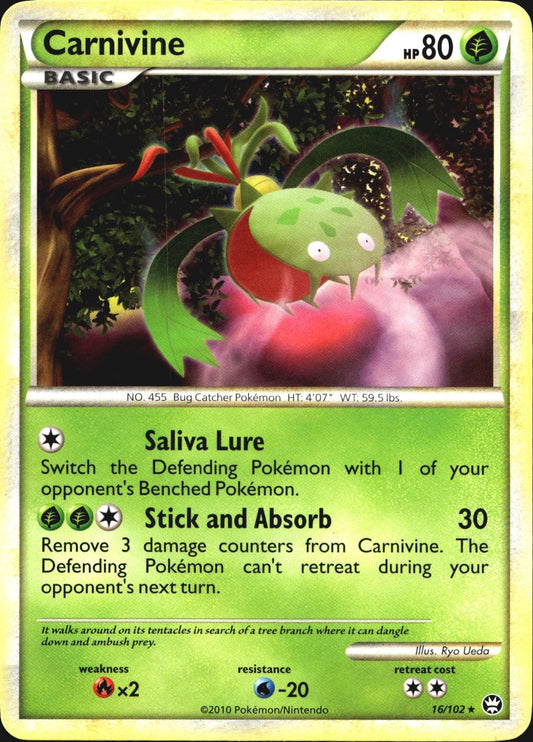 Carnivine 16/102 Rare HGSS Triumphant Pokemon Near Mint