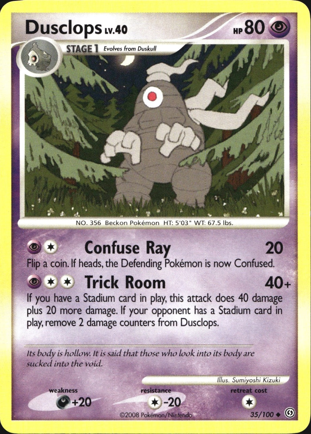 Dusclops 35/100 Uncommon Stormfront Pokemon Near Mint