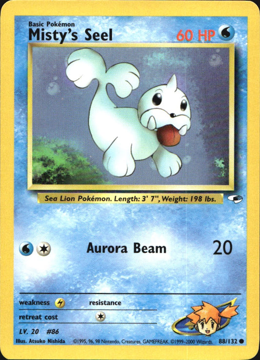 Misty's Seel 88/132 Common Gym Heroes Pokemon Near Mint