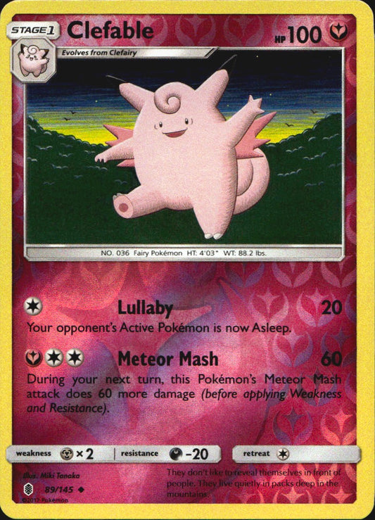 Clefable 89/145 Uncommon Guardians Rising Pokemon Reverse Holo Near Mint