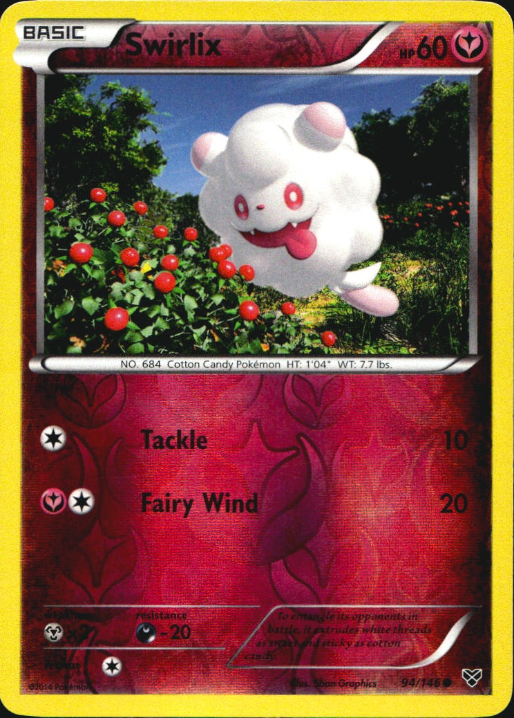 Swirlix 94/146 Common XY Pokemon Reverse Holo Near Mint