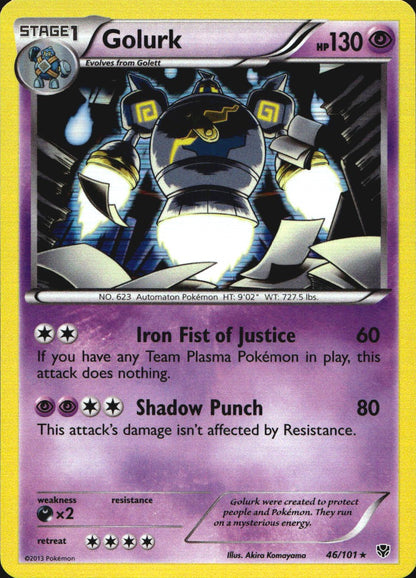 Golurk 46/101 Holo Rare Plasma Blast Pokemon Near Mint