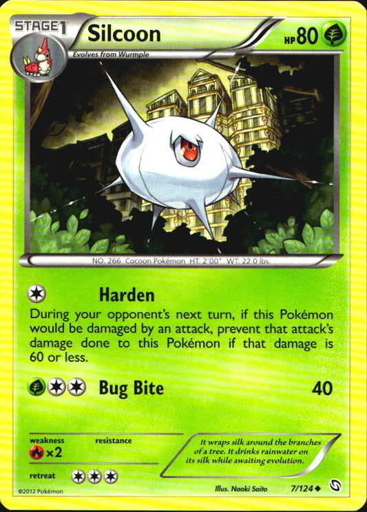 Silcoon 7/124 Uncommon Dragons Exalted Pokemon Near Mint