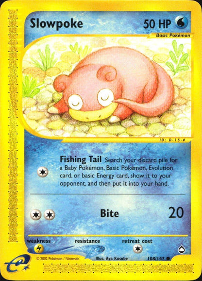 Slowpoke 108 Common Aquapolis Pokemon Near Mint