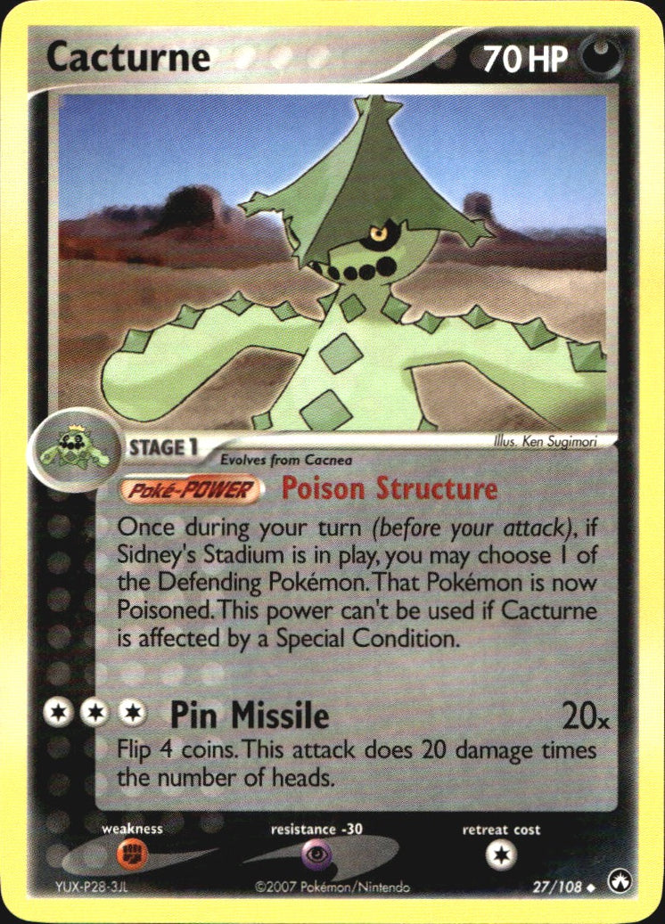 Cacturne 27/108 Uncommon Power Keepers Pokemon Near Mint