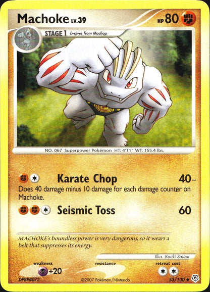 Machoke 53/130 Uncommon Diamond & Pearl Pokemon Near Mint