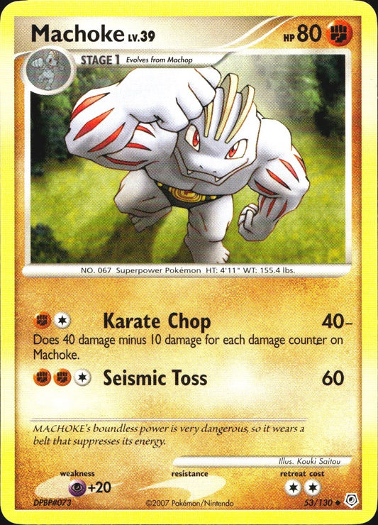 Machoke 53/130 Uncommon Diamond & Pearl Pokemon Near Mint