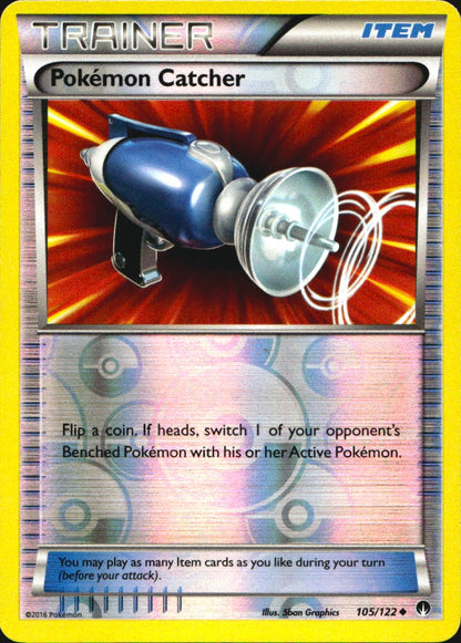 Pokemon Catcher 105/122 Uncommon BREAKpoint Pokemon Reverse Holo Near Mint