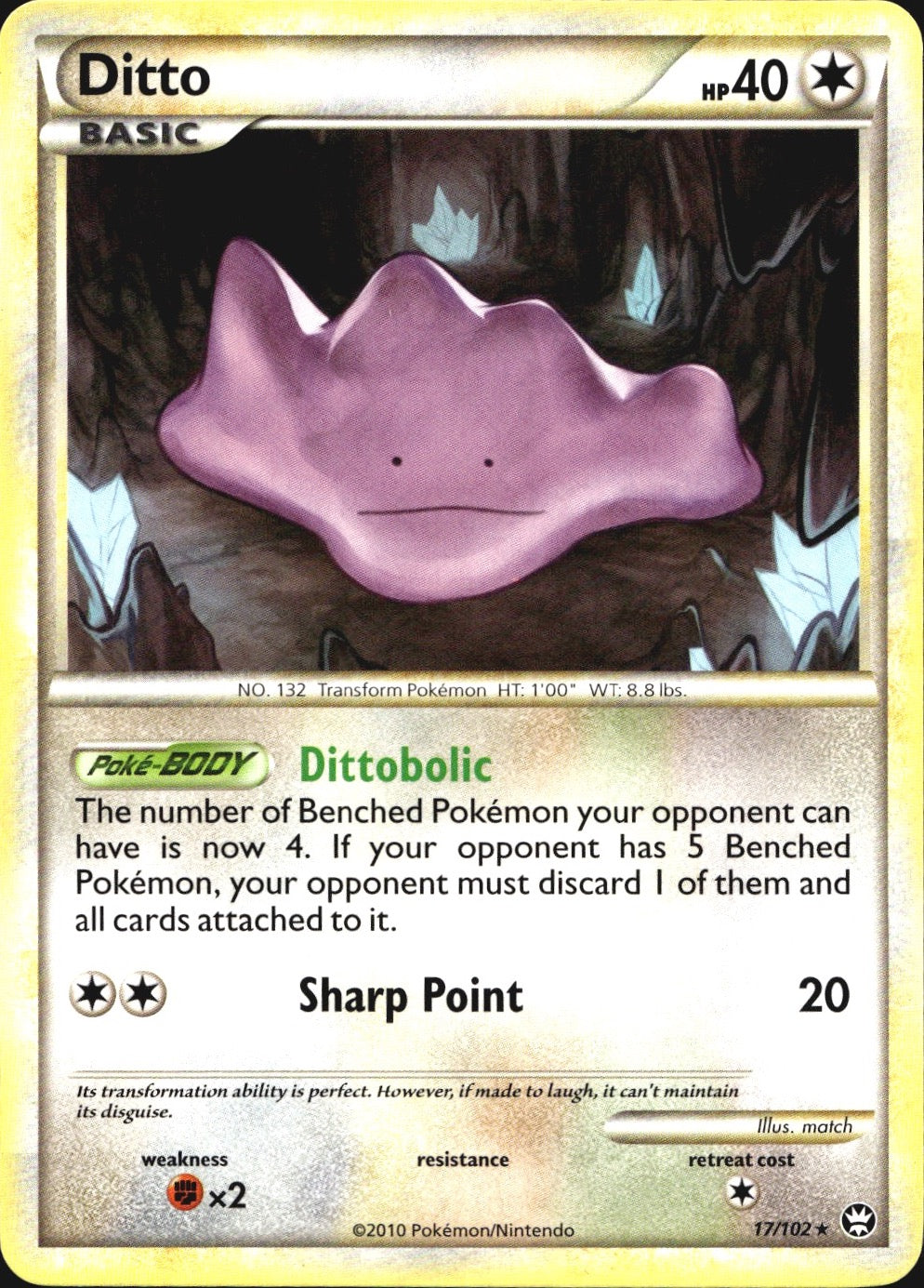 Ditto 17/102 Rare HGSS Triumphant Pokemon Near Mint