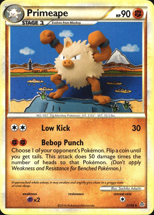 Primeape 22/95 Rare HGSS Unleashed Pokemon Near Mint