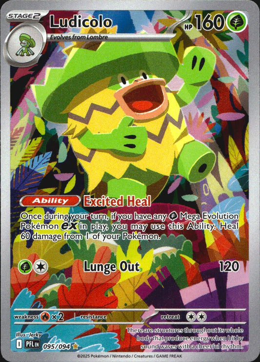 Ludicolo 095/094 Illustration Rare Phantasmal Flames Pokemon Near Mint