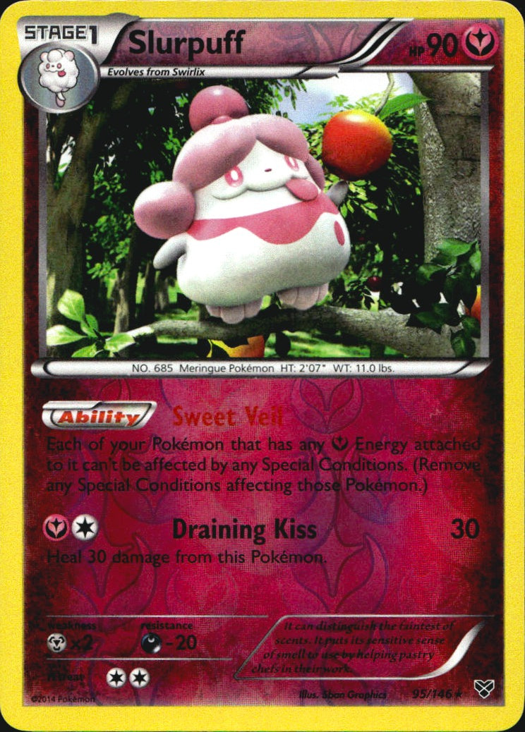 Slurpuff 95/146 Rare XY Pokemon Reverse Holo Near Mint