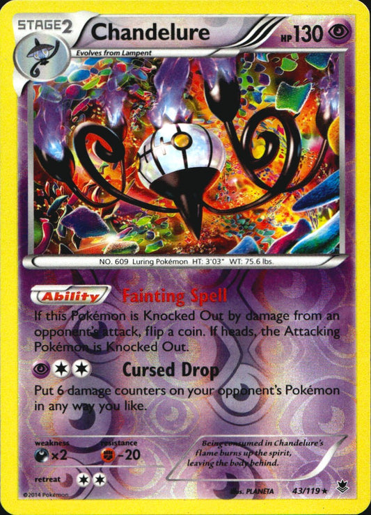 Chandelure 43/119 Rare Phantom Forces Pokemon Reverse Holo Near Mint