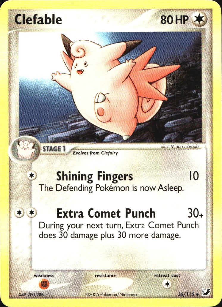 Clefable 36/115 Uncommon Unseen Forces Pokemon Near Mint
