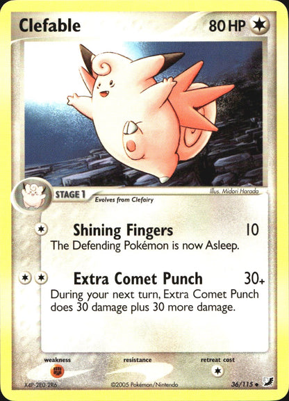 Clefable 36/115 Uncommon Unseen Forces Pokemon Near Mint