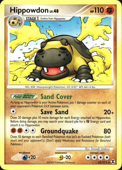 Hippowdon 25/111 Rare Rising Rivals Pokemon Near Mint