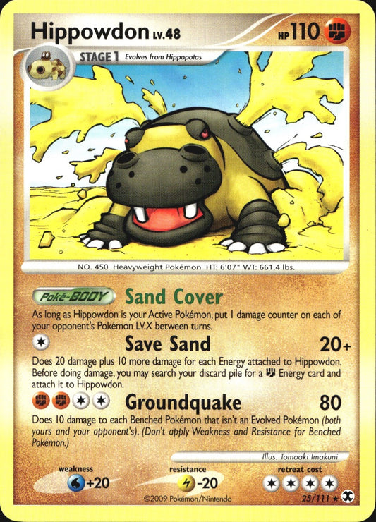 Hippowdon 25/111 Rare Rising Rivals Pokemon Near Mint