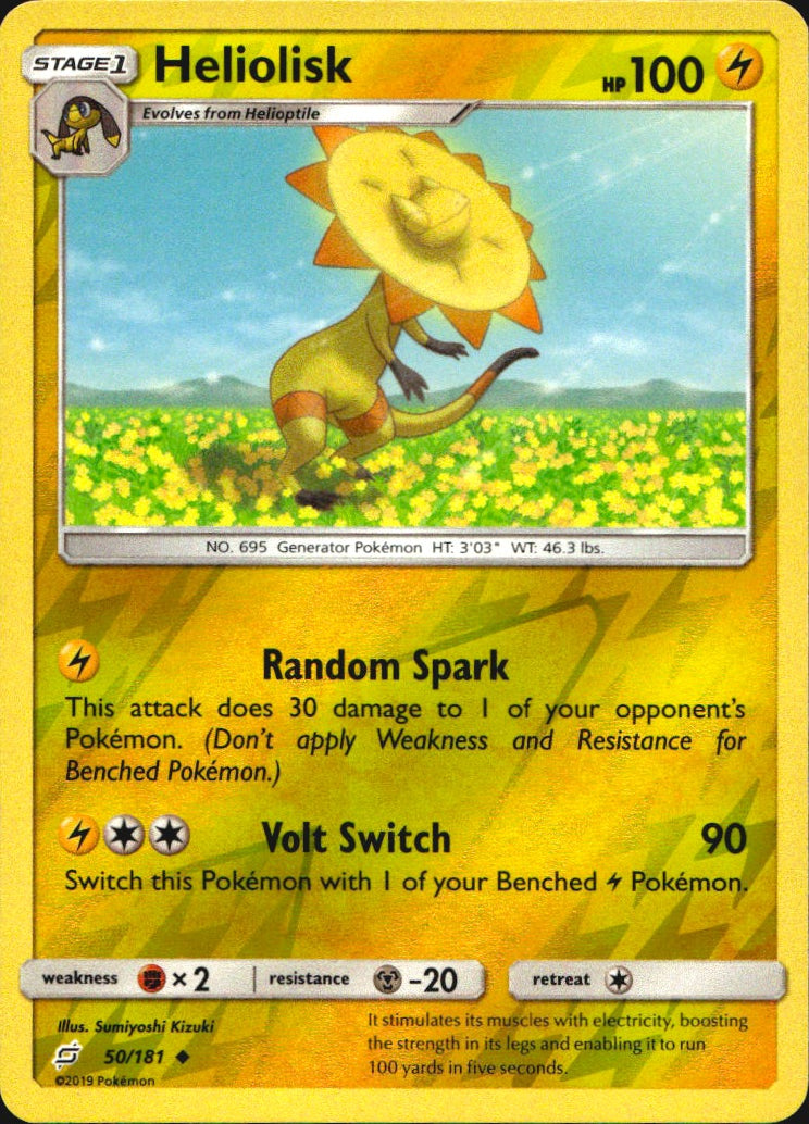Heliolisk 50/181 Uncommon Team Up Pokemon Reverse Holo Near Mint