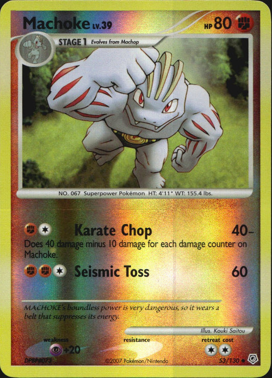 Machoke 53/130 Uncommon Diamond & Pearl Pokemon Reverse Holo Near Mint