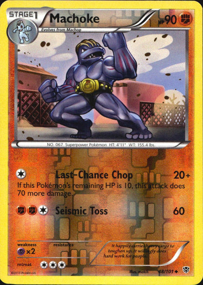 Machoke 48/101 Uncommon Plasma Blast Pokemon Reverse Holo Near Mint