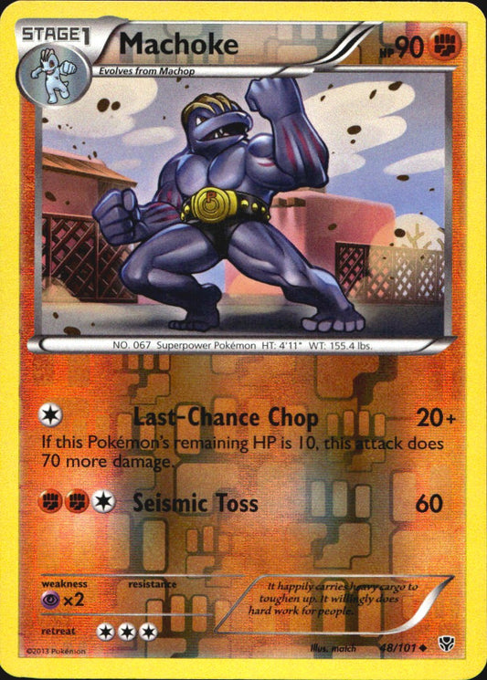 Machoke 48/101 Uncommon Plasma Blast Pokemon Reverse Holo Near Mint