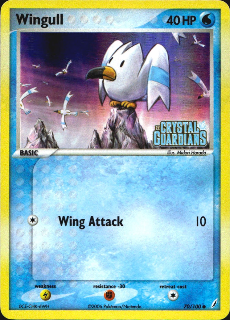 Wingull 70/100 Common Crystal Guardians Pokemon Reverse Holo Near Mint