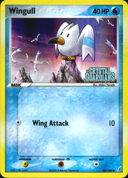 Wingull 70/100 Common Crystal Guardians Pokemon Reverse Holo Near Mint