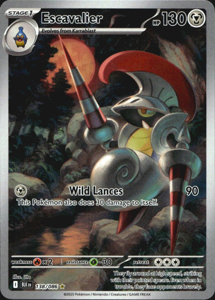 Escavalier 138/086 Illustration Rare Black Bolt Pokemon Near Mint