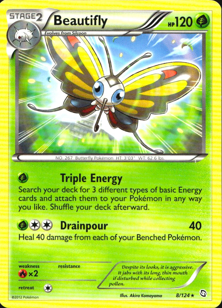Beautifly 8/124 Rare Dragons Exalted Pokemon Near Mint