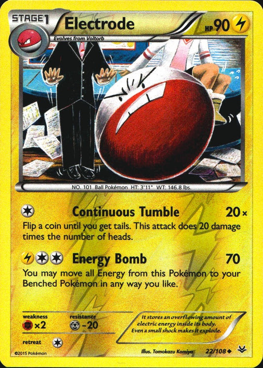 Electrode 22/108 Uncommon Roaring Skies Pokemon Reverse Holo Near Mint