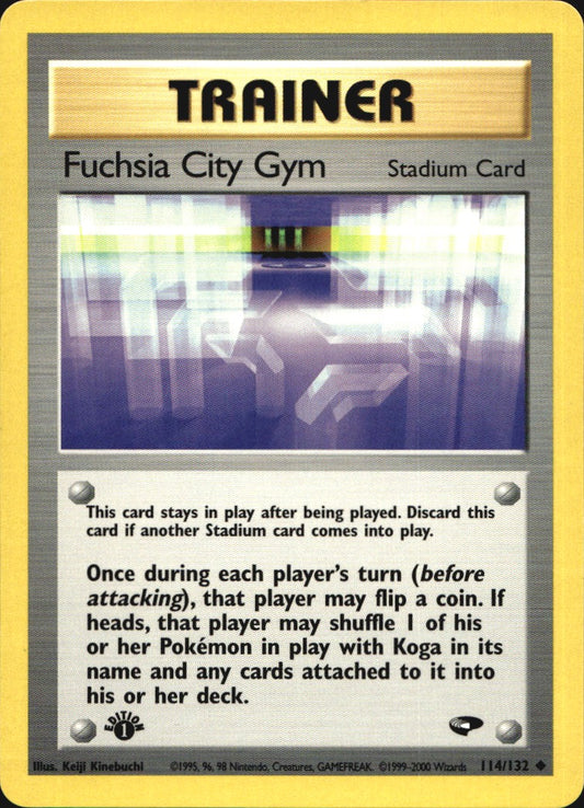 Fuchsia City Gym 114/132 Uncommon Gym Challenge Pokemon 1st Edition Near Mint