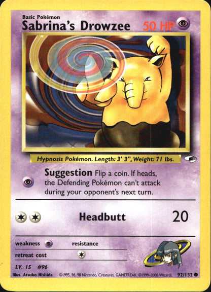 Sabrina's Drowzee 92/132 Common Gym Heroes Pokemon Near Mint