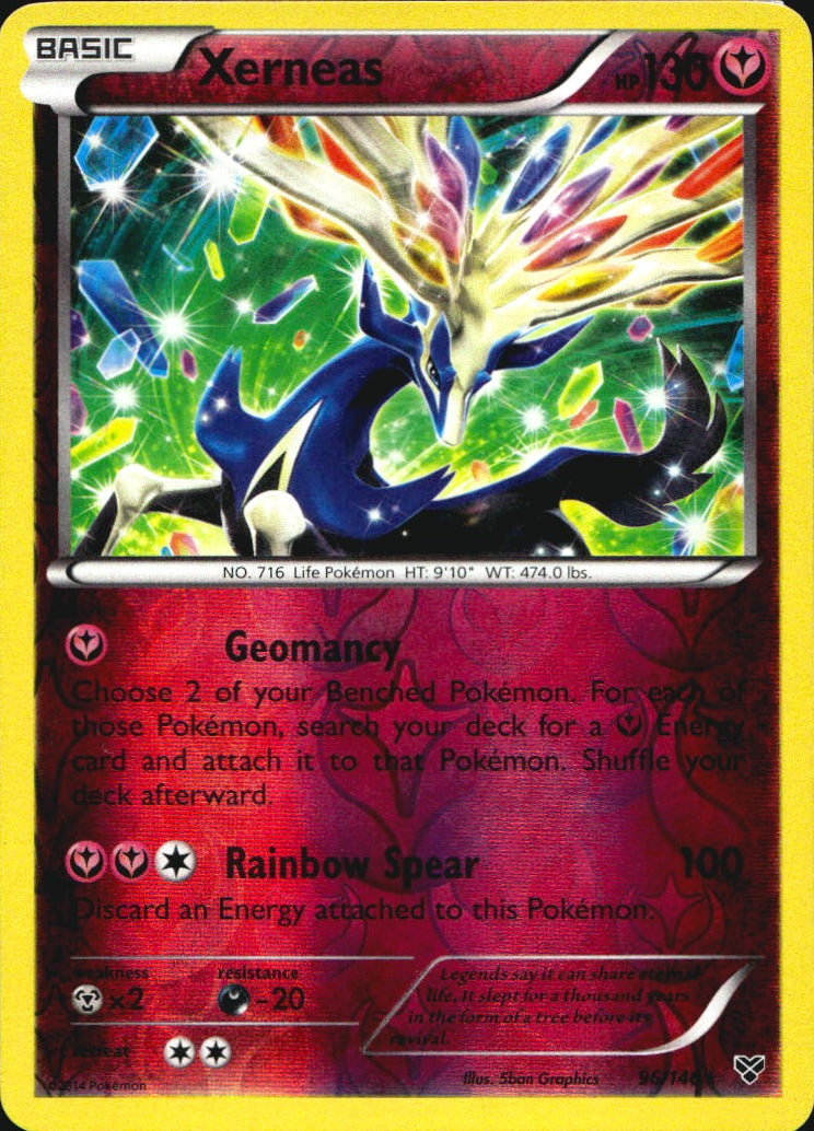 Xerneas 96/146 Rare XY Pokemon Reverse Holo Near Mint