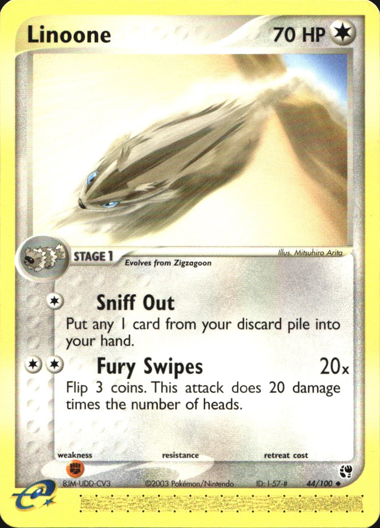 Linoone 44/100 Uncommon Sandstorm Pokemon Near Mint