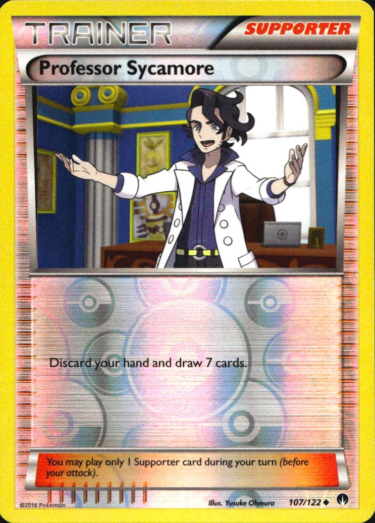 Professor Sycamore 107/122 Uncommon BREAKpoint Pokemon Reverse Holo Near Mint