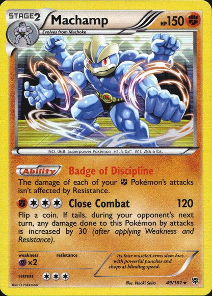 Machamp 49/101 Holo Rare Plasma Blast Pokemon Near Mint