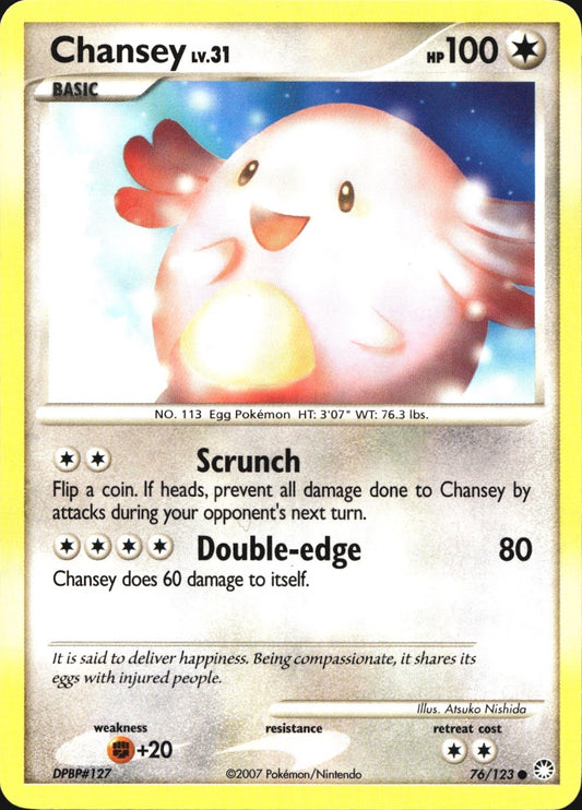 Chansey 76/123 Common Mysterious Treasures Pokemon Near Mint