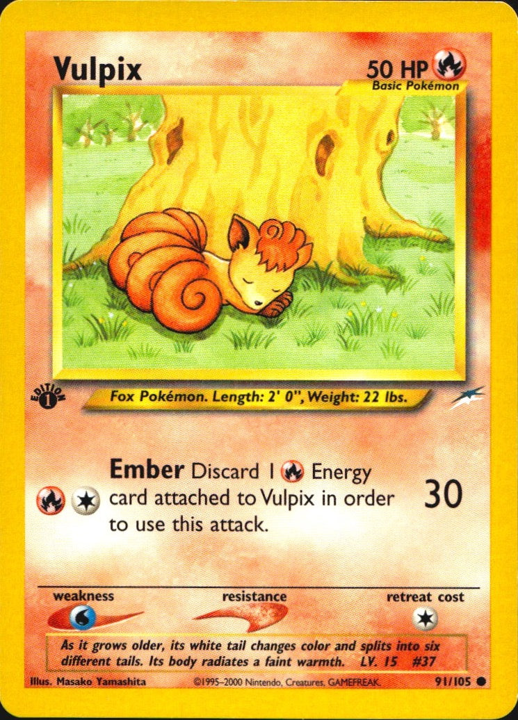 Vulpix 91/105 Common Neo Destiny Pokemon 1st Edition Near Mint
