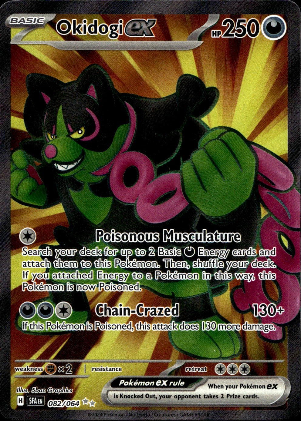 Okidogi ex 82/64 Ultra Rare Shrouded Fable Pokemon Near Mint