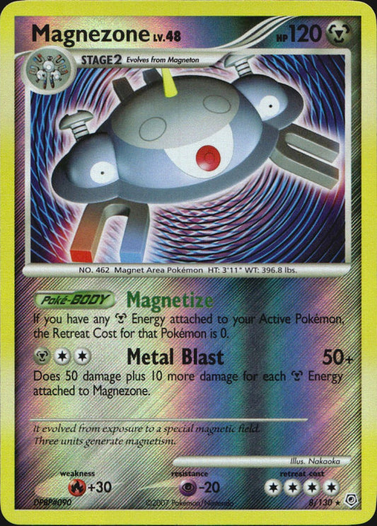 Magnezone 8/130 Diamond & Pearl Pokemon Reverse Holo Near Mint