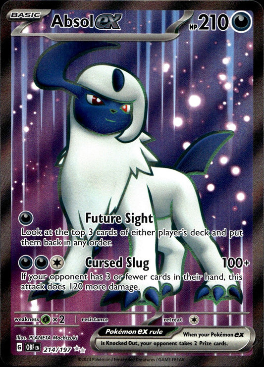 Absol ex 214/197 Ultra Rare Obsidian Flames Pokemon Near Mint
