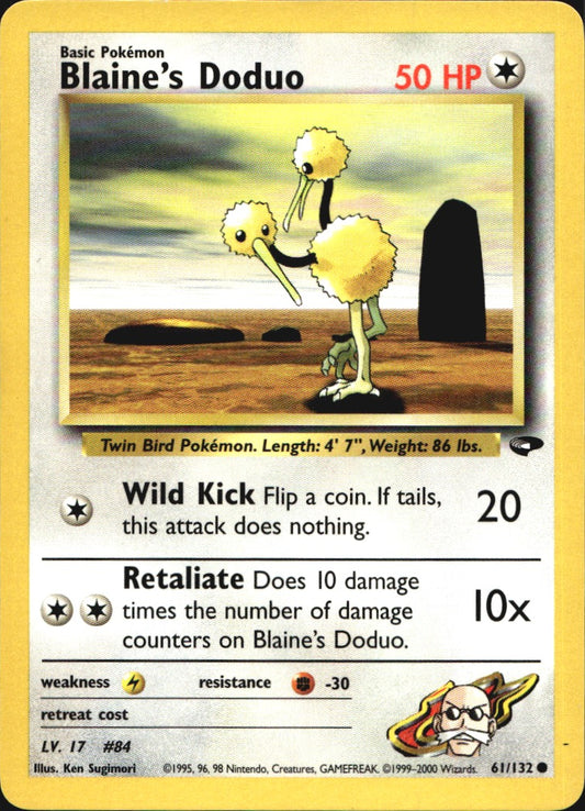 Blaine's Doduo 61/132 Common Gym Challenge Pokemon Near Mint
