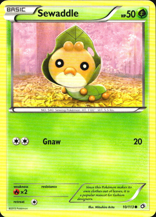 Sewaddle 10/113 Common Legendary Treasures Pokemon Near Mint