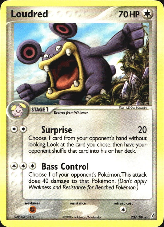 Loudred 23/100 Rare Crystal Guardians Pokemon Near Mint