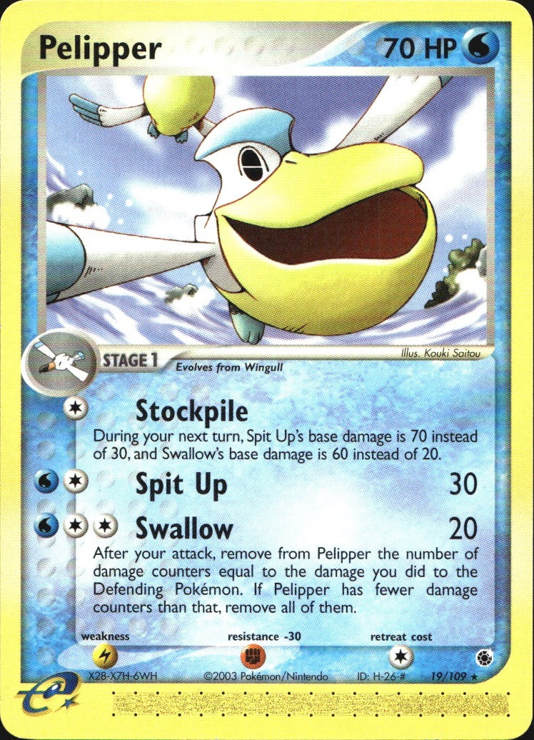 Pelipper 19/109 Rare Ruby & Sapphire Pokemon Near Mint