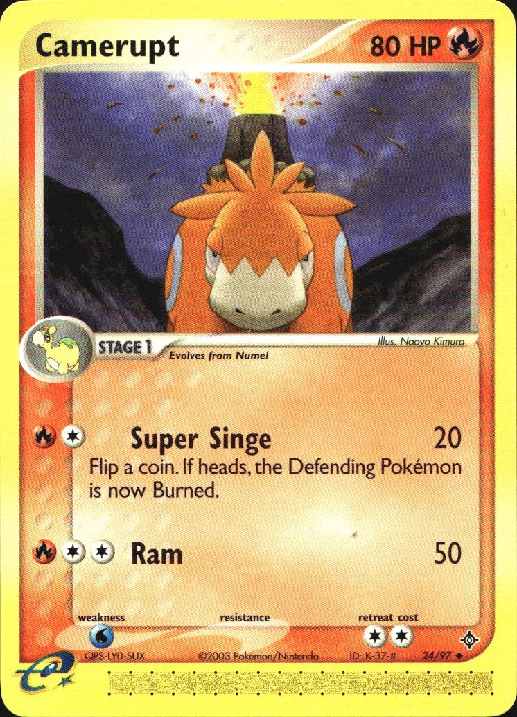 Camerupt 24/97 Uncommon Dragon Pokemon Near Mint