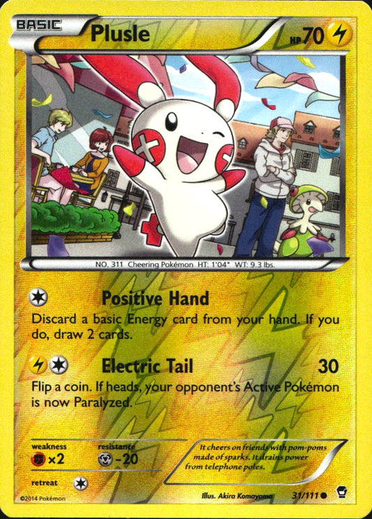 Plusle 31/111 Common Furious Fists Pokemon Reverse Holo Near Mint