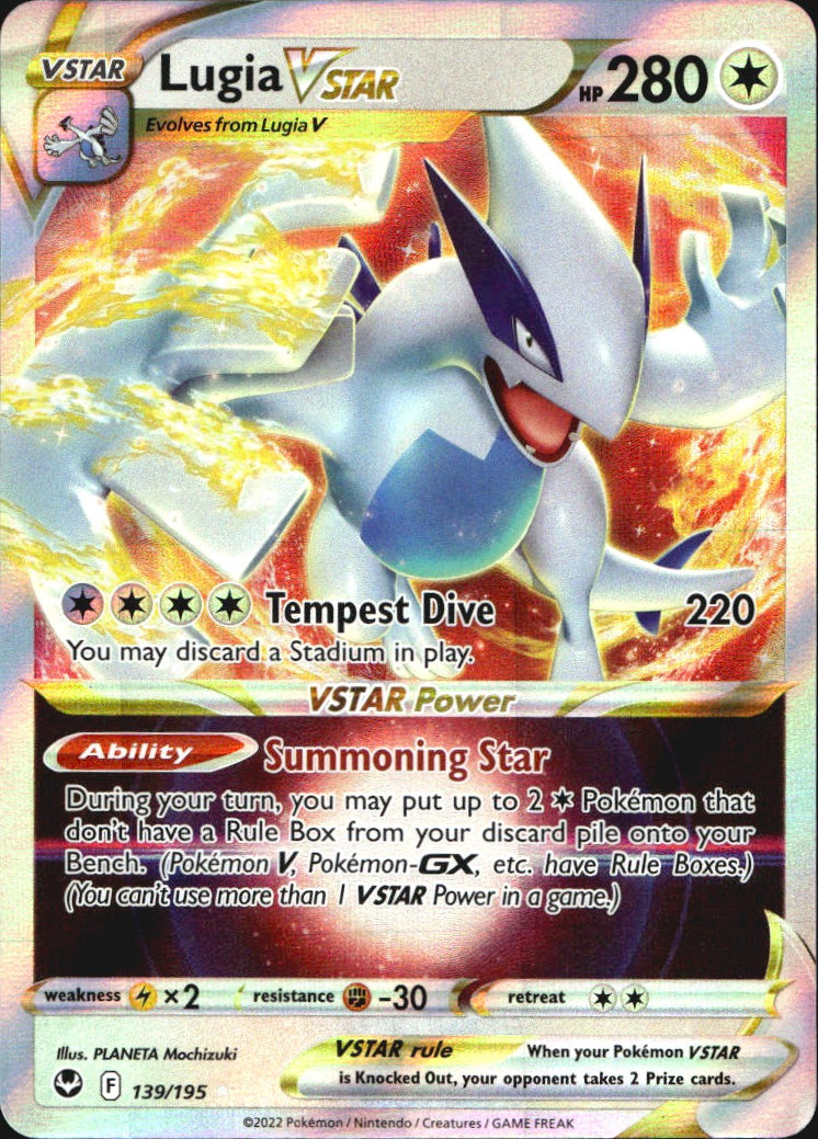 Lugia VSTAR 139/195 Holo VSTAR Rare Silver Tempest Near Mint