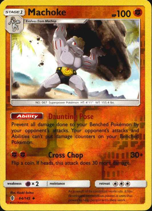 Machoke 64/145 Uncommon Guardians Rising Pokemon Reverse Holo Near Mint