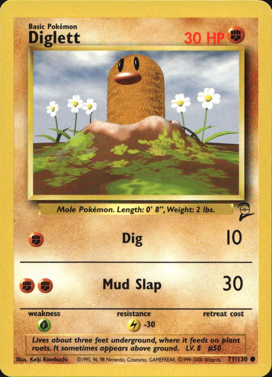 Diglett 71/130 Common Base Set 2 Pokemon Near Mint